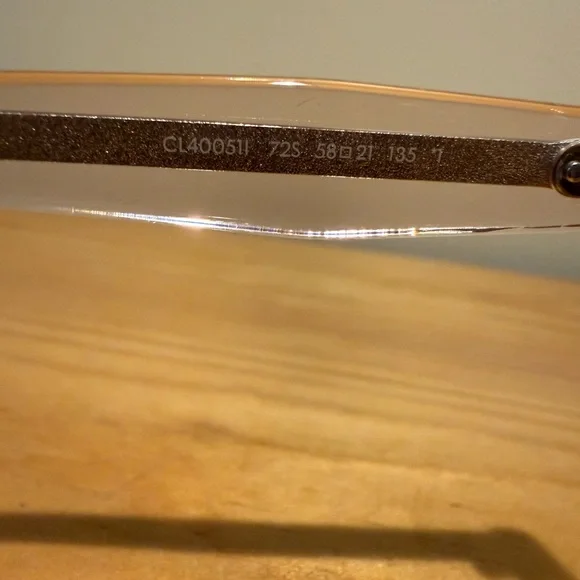 CELINE CL400511 Round Sunglasses MSRP $430 Pink Translucent 400511 - Picture 10 of 13